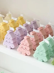 1 pieza Molde de silicona con diseño de árbol de Navidad DIY - Blanco - Ver 4