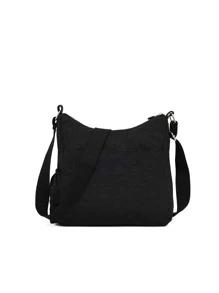 字母貼花裝飾流浪包書包，適合畢業生、青少年女孩、新生、大二、大三、大學、大學和高中，非常適合戶外、旅行和返校 - 黑色 - 查看 2