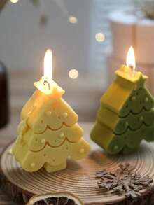 1 pieza Molde de silicona con diseño de árbol de Navidad DIY - Blanco - Ver 7