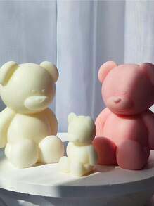 1入組熊設計矽膠蠟燭模具 - 白色 - 查看 4