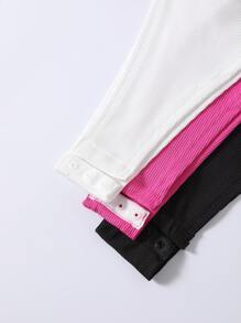 Áo liền quần ôm nữ Gân đan màu trơn Giải trí - Nhiều màu - Xem 5