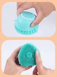 1入組隨機顏色寵物沐浴刷，帶洗髮水存儲矽膠寵物沐浴按摩刷，狗和貓美容刷，寵物用品 - 彩色 - 查看 5