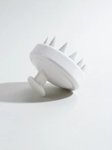 Cepillo de champú de masaje de silicona suave, 1 pieza de masajeador de cabeza manual multicolor, masajeador cabelludo para uso en baño, cepillo para el cabello/peine para el cabello - Multicolor - Ver 4