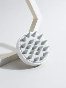 Cepillo de champú de masaje de silicona suave, 1 pieza de masajeador de cabeza manual multicolor, masajeador cabelludo para uso en baño, cepillo para el cabello/peine para el cabello - Multicolor - Ver 5