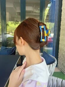 圖案方形髮爪 - 彩色 - 查看 5