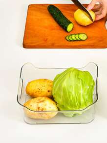 1pc Kitchen Clear Storage Box - Clear - View 4