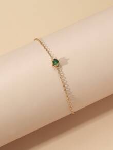 Cubic Zirconia Decor Bracelet - Baby Blue - View 2