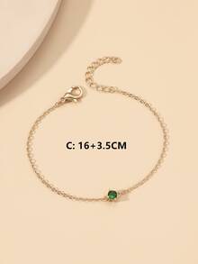 Cubic Zirconia Decor Bracelet - Baby Blue - View 3