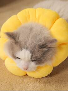 1入組素色寵物伊莉莎白圈 - 黃色 - 查看 2