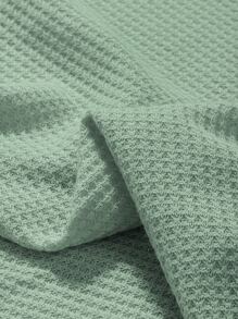 DAZY Dệt kim Waffle Vòng cổ Áo thun - màu xanh lá - Xem 3