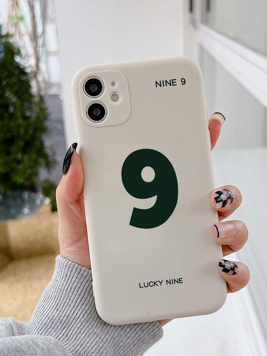 كفر موبايل نمط رقم - أبيض وأسود - مشاهدة 1