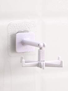 1pc Plastic Wall Mounted Jewelry Storage Rack, Solid Multifunction Accessories Holder For Glasses, Headband, Necklace - White - View 6