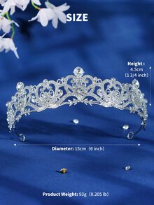 Rhinestone Decor Bridal Headband - Silver - View 4