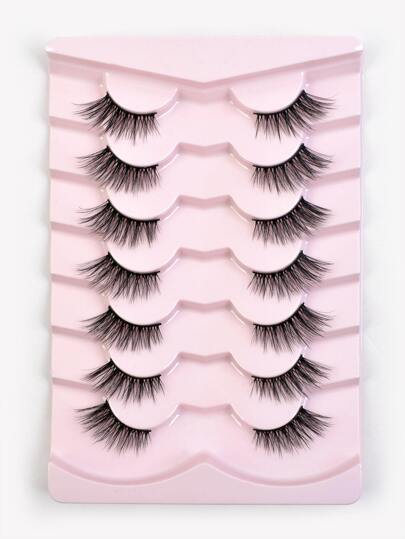 Homaylash 假睫毛 7 对仿貂皮睫毛尾部加长假睫毛礼物 适合女士和女孩