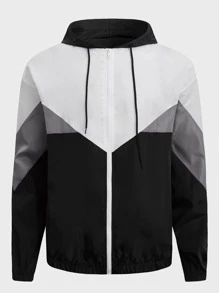 GENTILAND Loose Fit Drawstring Hooded Jacket - Multicolor - View 1