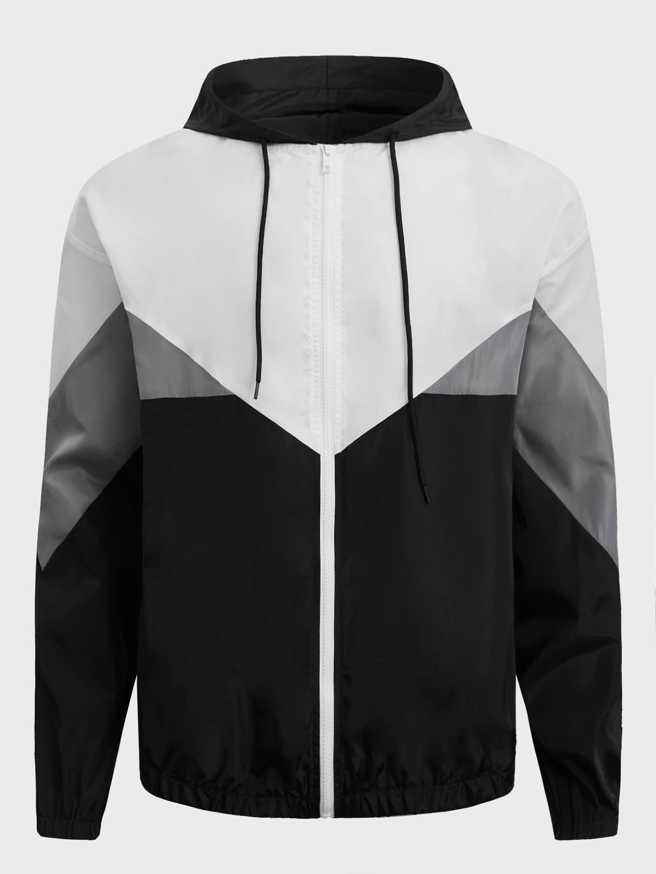 GENTILAND Loose Fit Drawstring Hooded Jacket - Multicolor - View 1
