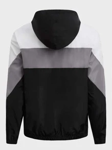 GENTILAND Loose Fit Drawstring Hooded Jacket - Multicolor - View 2