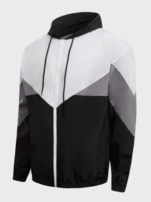 GENTILAND Loose Fit Drawstring Hooded Jacket - Multicolor - View 3