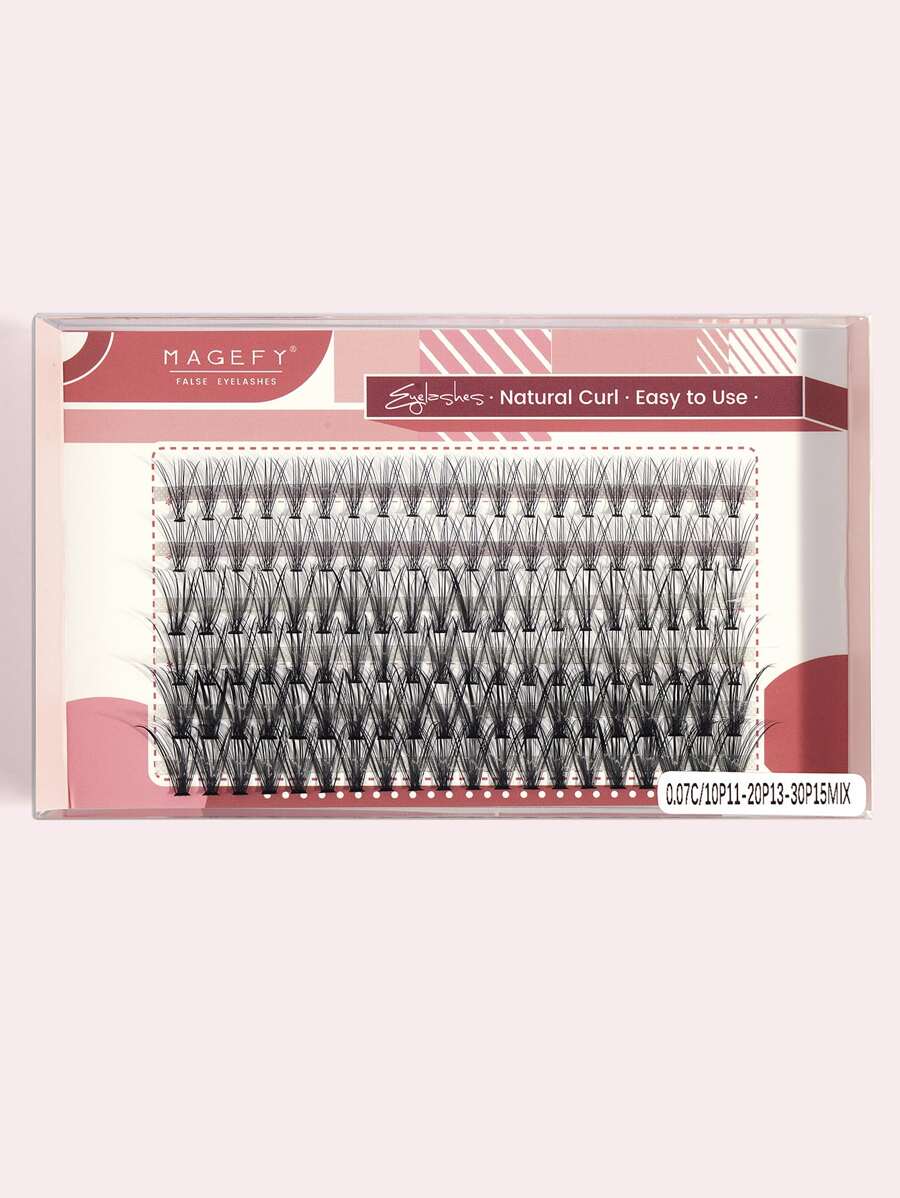 1box Mermaid Tail Shaped Individual Eyelashes - Black - View 1