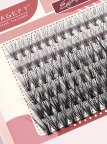 1box Mermaid Tail Shaped Individual Eyelashes - Black - View 2