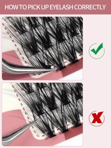 1box Mermaid Tail Shaped Individual Eyelashes - Black - View 3