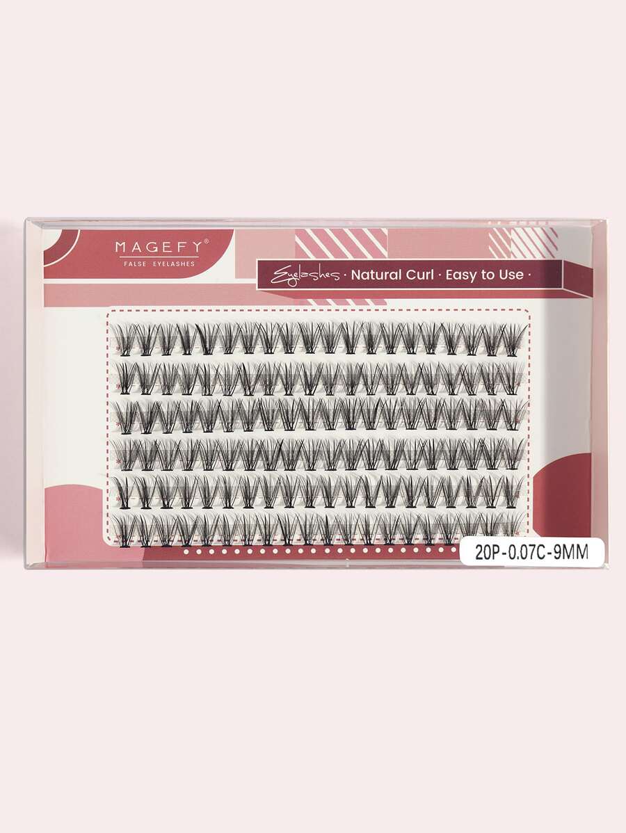 1box Mermaid Tail Shaped Individual Eyelashes - Black - View 1