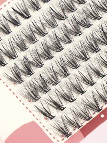 1box Mermaid Tail Shaped Individual Eyelashes - Black - View 3