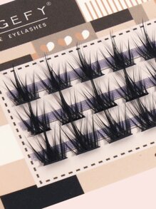 Manga Lashes, 1box Mermaid Tail Shaped Individual Eyelashes - Black - View 2