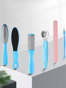 Nasin 7合1修腳工具套裝專業死皮去除器成套工具足部去角質刀足療套裝適合女士男士 - 藍色 - 查看 5