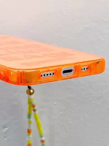 Funda para móvil con estampado de slogan con tira cuenta - Multicolor - View 3
