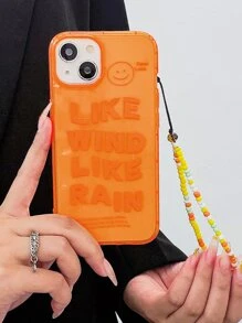 Funda para móvil con estampado de slogan con tira cuenta - Multicolor - View 7