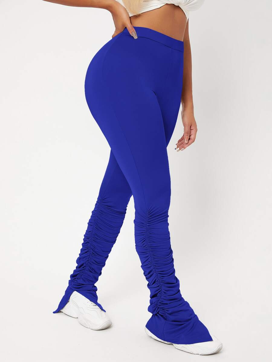 SHEIN SXY High Waist Skinny Stacked Trousers - Royal Blue - View 1