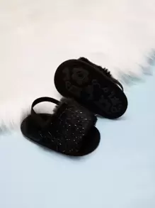 Sandalias planas negras de moda para niñas pequeñas - Negro - Ver 5