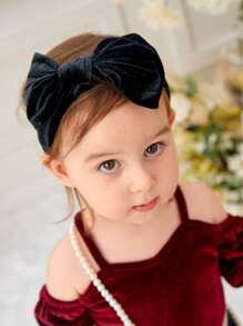 1pc Baby Bow Decor Headband - Black - View 1