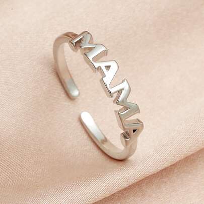 Letter Decor Cuff Ring
