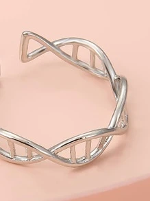 1 chiếc nhẫn mở hình học đơn giản, thích hợp cho trang phục hàng ngày của phụ nữ - Bạc - Xem 3