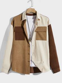 Manfinity RebelGame Men Colour Block Flap Pocket Shirt - Multicolor - View 1