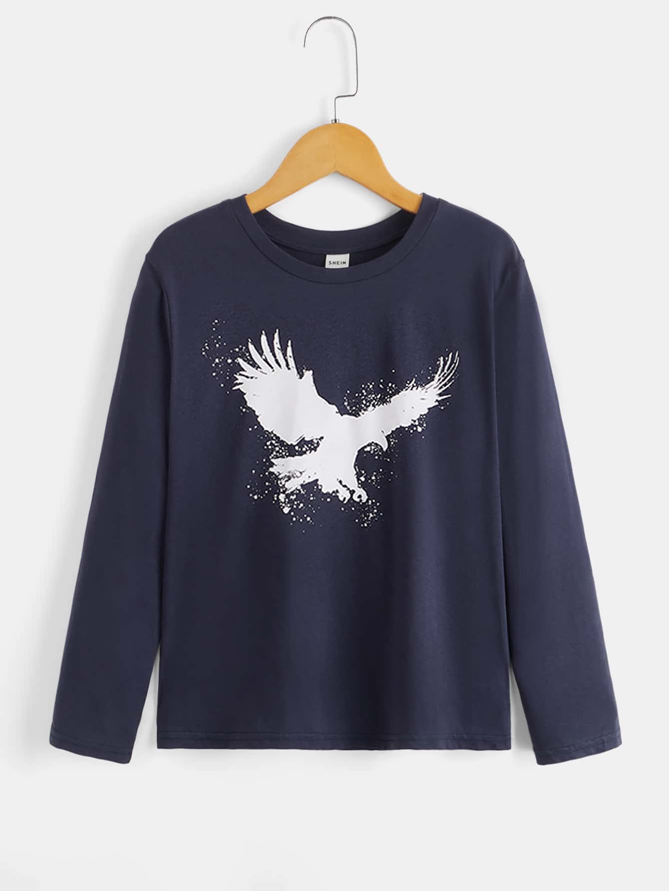 SHEIN Tops con trai Thú vật Giải trí - Màu xanh hải quân - Xem 1