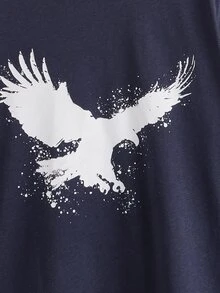 SHEIN Tops con trai Thú vật Giải trí - Màu xanh hải quân - Xem 4