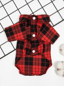 Plaid Print Pet Shirt, Pet Clothes, Cat Costumes