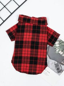 Plaid Print Pet Shirt, Pet Clothes, Cat Costumes