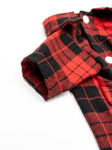 Plaid Print Pet Shirt, Pet Clothes, Cat Costumes