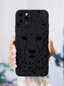 Funda para móvil con patrón de leopardo - Negro - Ver 1