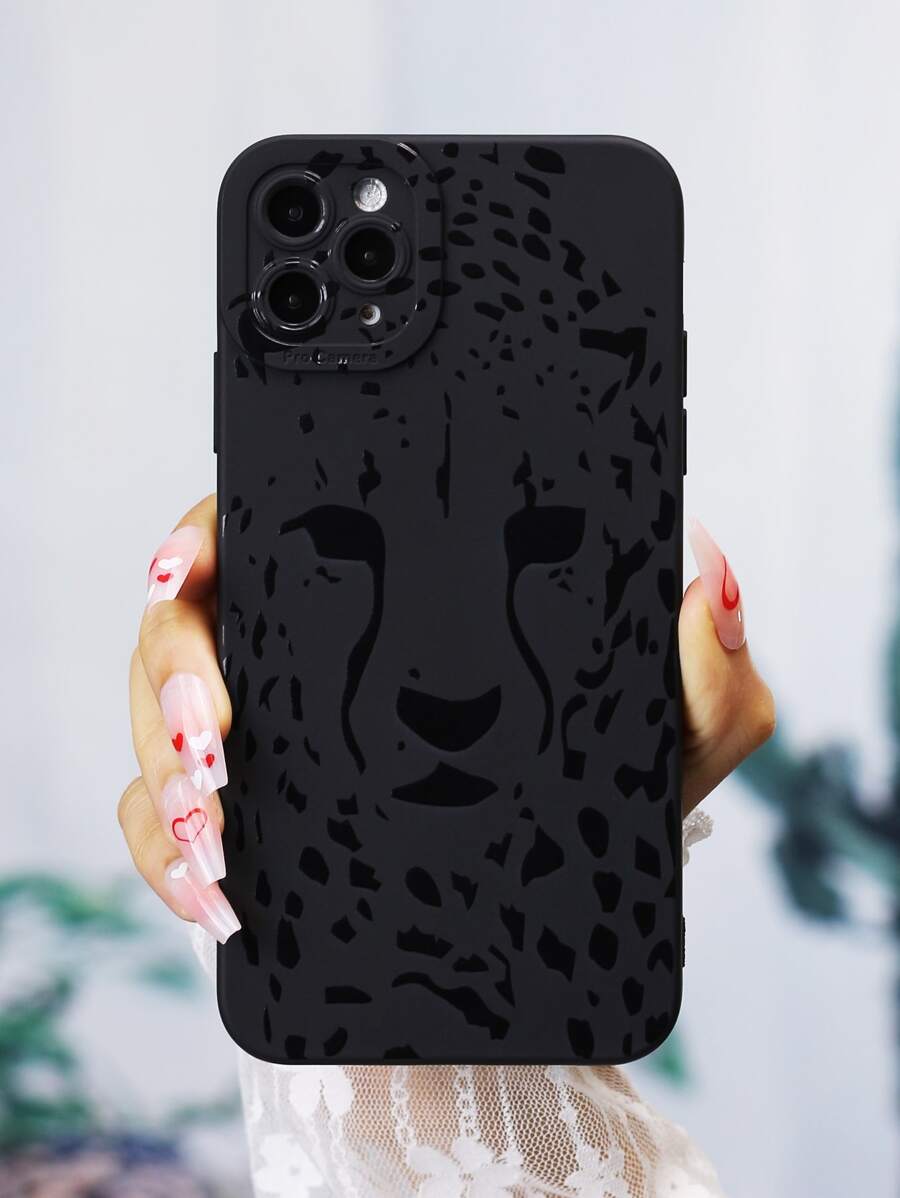 Funda para móvil con patrón de leopardo - Negro - Ver 1