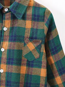 SHEIN 男孩檢查修補口袋襯衫,不附內搭 - 彩色 - 查看 4