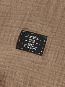 Manfinity Men's Spring Casual Patch Detail Long Sleeve Shirt - Camel - View 5