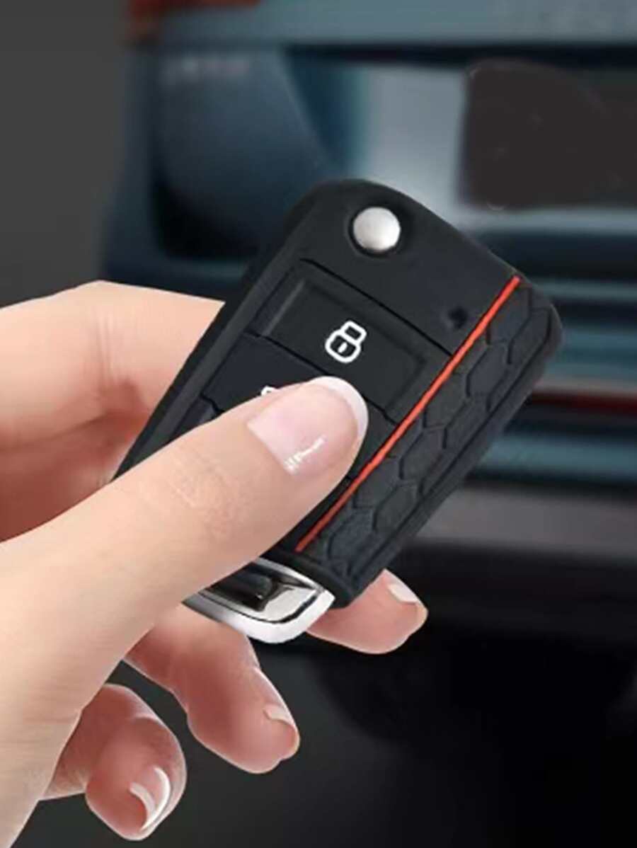 1入組車鑰匙殼適用於大衆,鑰匙表袋用鏈條或絲帶連接到馬甲懷錶套 - 黑色 - 查看 1