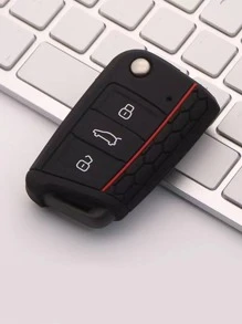 1入組車鑰匙殼適用於大衆,鑰匙表袋用鏈條或絲帶連接到馬甲懷錶套 - 黑色 - 查看 2