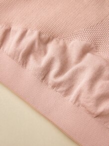 LUVLETTE Wireless Plain Seamless Ruched Bra - Dusty Pink - View 6