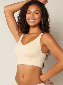 LUVLETTE Sujetador liso inconsútil fruncido - Albaricoque - Ver 7